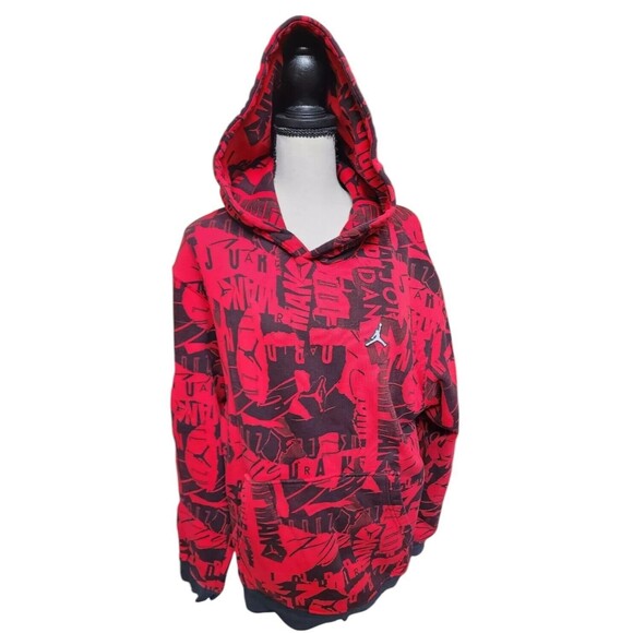 JORDAN Hoodie Pullover Size Medium Red/Black